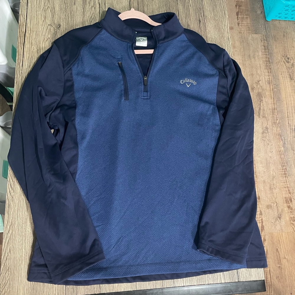 Callaway Men’s Mixed Half Zip Golf Pullover in Blue Size XL - Picture 2 of 4